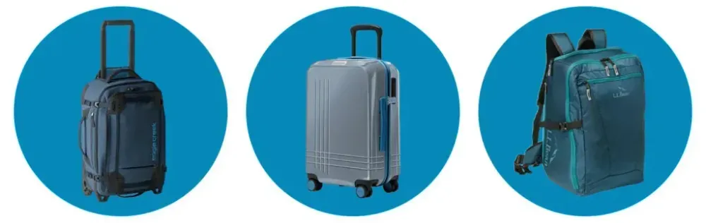 Eagle Creek’s Gear Warrior 4-Wheel International Carry-On, Roam Luggage’s The Carry-On, and L.L. Bean’s Approach Travel Backpack